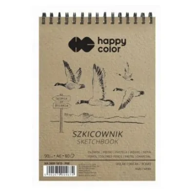 Happy Color Szkicownik na spirali PTAKI, A6, 90g, 80 arkuszy 80 kartek
