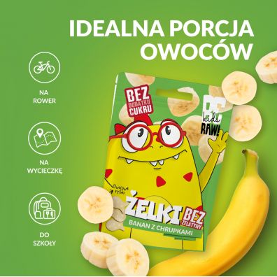 BeRAW Kids Żelki Banan z chrupkami 35 g