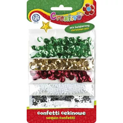 Astra Confetti cekinowe k�ka na blistrze - mix 5 wzor�w �wi�tecznych 1000 szt.