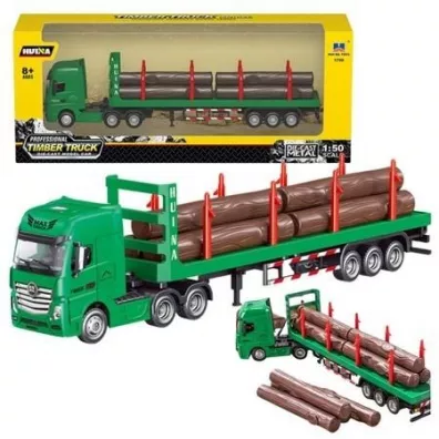 Ci�ar�wka transport drewna zielona 1:50 LeanToys