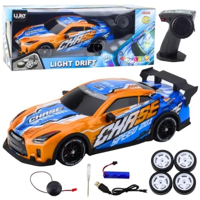 Auto sportowe R/C pod�wietlana karoseria pomara�cz LeanToys