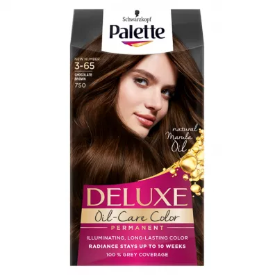 Palette Deluxe Oil-Care Color farba do wosw trwale koloryzujca z mikroolejkami 750 (3-65) Czekoladowy Brz