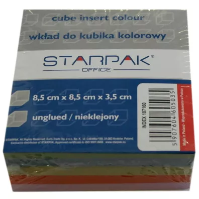 Starpak Wk�ad do kubika kolorowy nieklejony 85 x 85 mm
