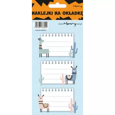 Henry Naklejki na zeszyty Lama 12 szt.