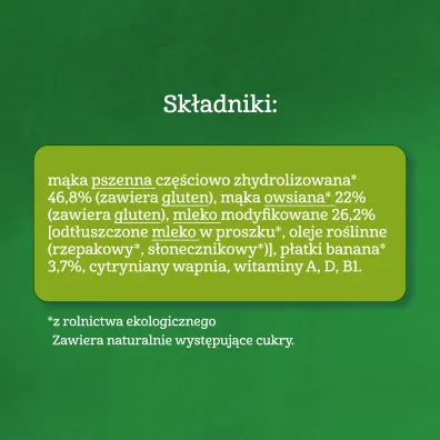 Gerber Organic Kaszka mleczna pszenno owsiana banan dla niemowl�t po 6 miesi�cu 240 g Bio