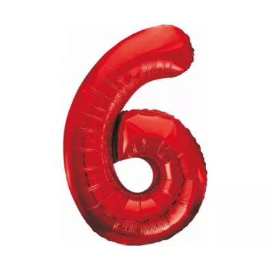 Godan Balon foliowy Cyfra 6 czerwony 85cm