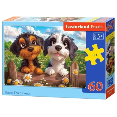 Puzzle 60 Happy Duchhunds CASTOR Castorland