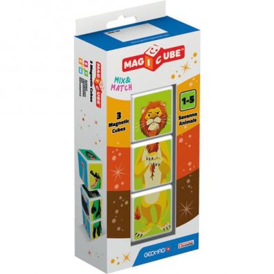 Puzzle GEOMAG MagiCube Mix & Match Sawanna- klocki magnetyczne 3el. G109 Geomag - klocki magnetyczne