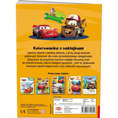 Auta. Kolorowanka z naklejkami