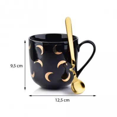 Mondex Kubek Lola z yeczk Moon Black 480 ml
