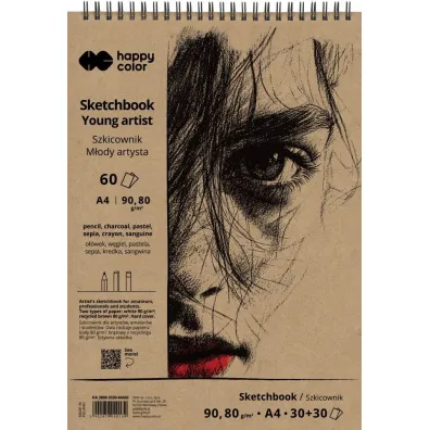 Happy Color, Szkicownik na spirali A4/60 ark - M�ody Artysta