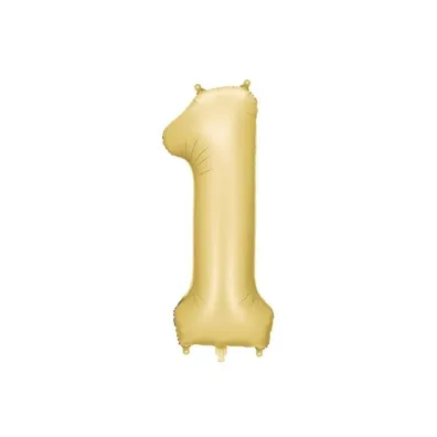 PartyDeco Balon foliowy cyfra 1 86cm zoty