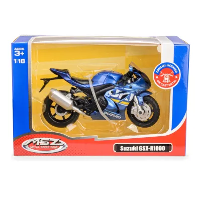 MSZ Motocykl Suzuki GSX-R1000 niebieski 1:18 Daffi