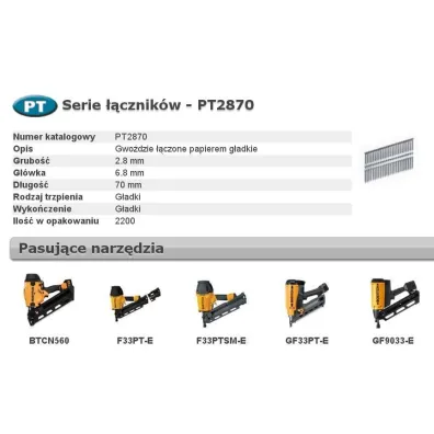 Bostitch Gwo�dzie pt 33` 70mm