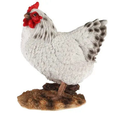 ProGarden Figurka ogrodowa Kura biaa 19 cm
