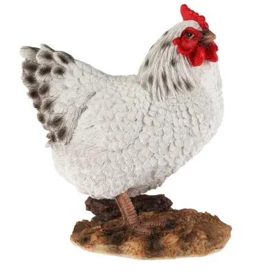 ProGarden Figurka ogrodowa Kura biaa 19 cm
