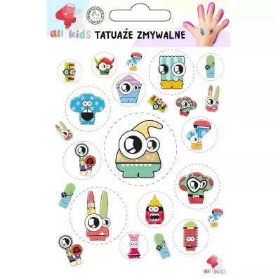 Tatua�e zmywalne dla dzieci Stwory Potwory All4Kids