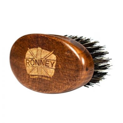 Ronney Wooden Beard Brush drewniana szczotka do brody z naturalnego włosia Mała Ciemna
