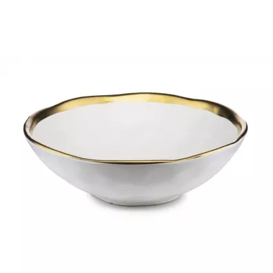 HowHomely Zestaw omiu talerzy Lissa White Gold