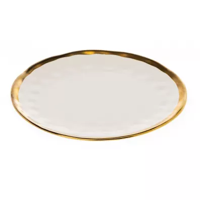 HowHomely Zestaw omiu talerzy Lissa White Gold