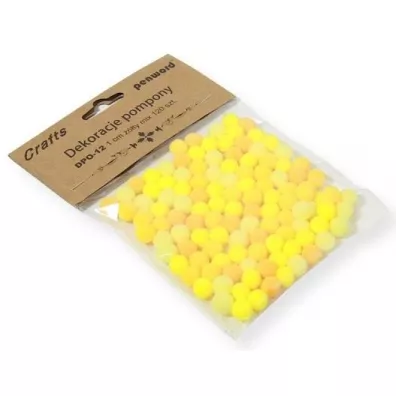Penword Dekoracje pompony mix ��ty 1cm