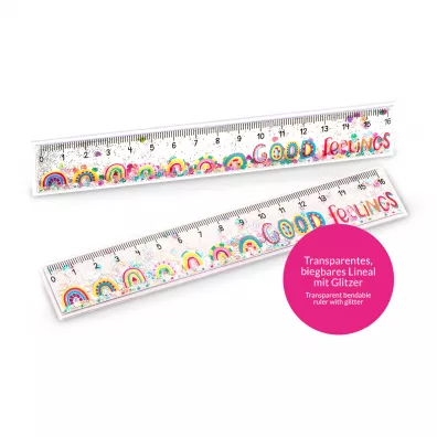 Trendhaus Linijka brokatowa Good Feelings 16 cm