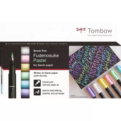 Tombow Flamastry p�dzelkowe Fudenosuke pastelowe 6 szt.