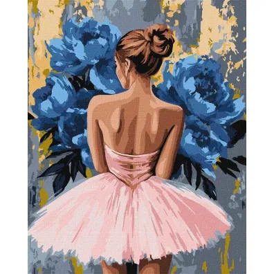 Ideyka Malowanie po numerach - Baletnica z piwoniami 40x50cm
