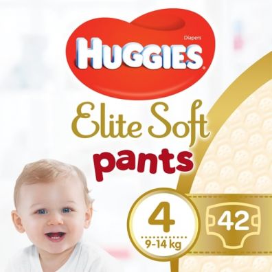 Huggies Pieluchomajtki Premium Mega Pants 4 (9-14 kg) Elite Soft 42 szt.