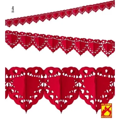 Girlanda z czerwonymi sercami 4m