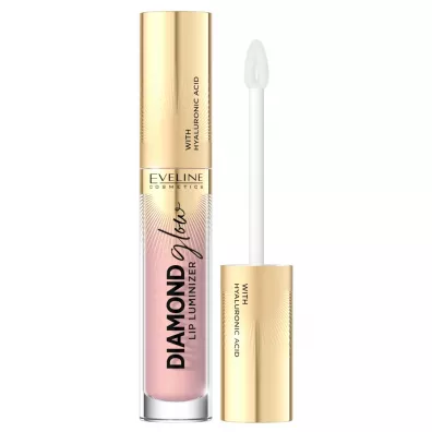 Eveline Cosmetics Diamond Glow Lip Luminizer b�yszczyk do ust z kwasem hialuronowym 03 Caramel Ice Cream 4.5 ml