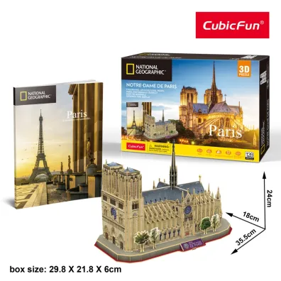 Puzzle 3D. 128 el. National Geographic. Notre-Dame Cubic Fun
