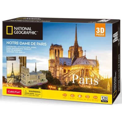 Puzzle 3D. 128 el. National Geographic. Notre-Dame Cubic Fun