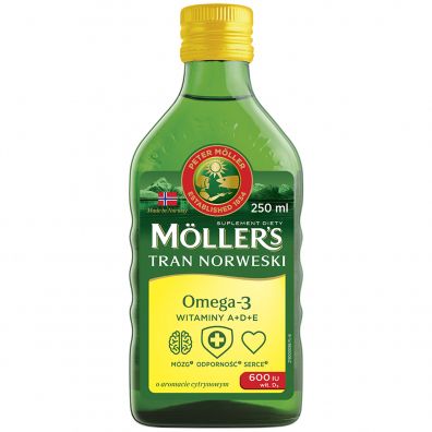 Moller`s Tran norweski suplement diety Cytryna 250 ml