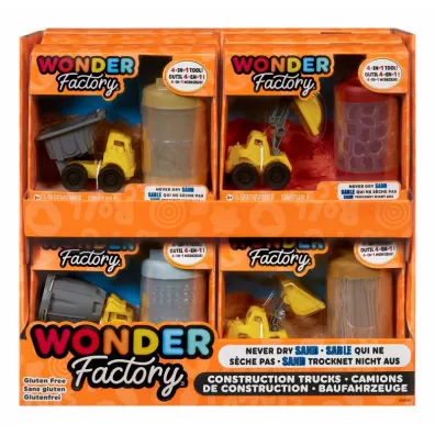 MGA Wonder Factory Never Dry Piasek kinetyczny Construction Trucks 595168 p12 mix cena za 1 szt Mga Entertainment