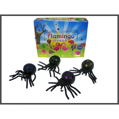 PROMO Paj�k czarny z brokatem 10cm do �ciskania mix kolor�w p12 / gniotek Hipo