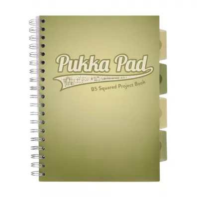Pukka Pad Project Book B5 Olive Green Oliwkowy kratka, 80g 100 kartek