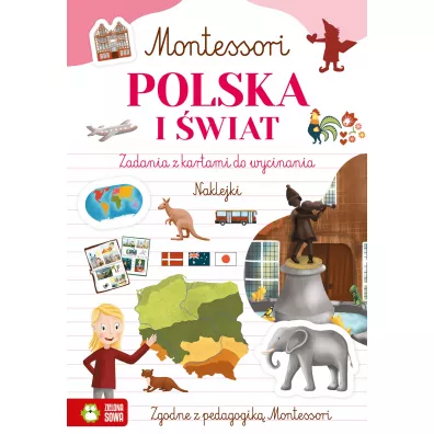 Montessori. Polska i wiat. Zadania z kartami do wycinania - Zuzanna  Osuchowska