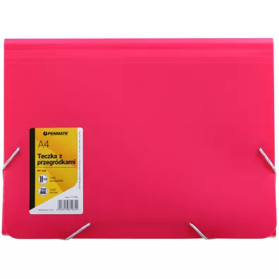 Penmate Teczka z 13-ma przegr�dkami A4 PP-104 r�owa