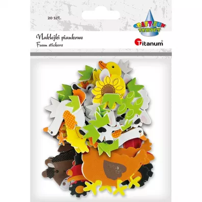 Titanum Naklejki piankowe zwierz�ta gospodarskie mix 20 szt.