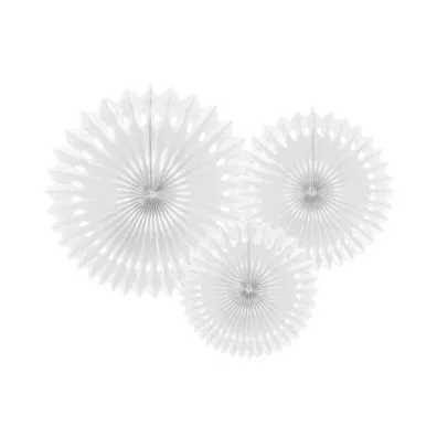 PartyDeco Rozety dekoracyjne bia�e 20x30 cm