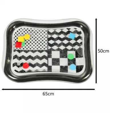 Mata wodna sensoryczna dmuchana dla niemowlt czarno-biaa mix wzorw XXL 65x50 cm