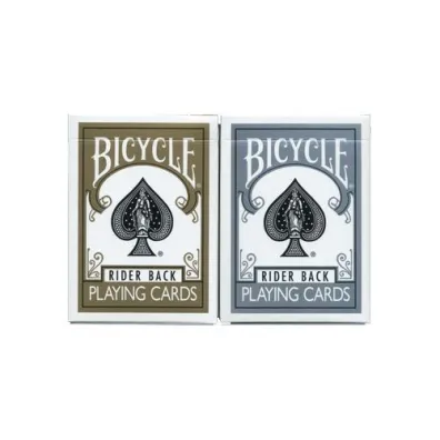 Bicycle Prestige Line, zestaw kart do gry Poker Back 2, zote i srebrne