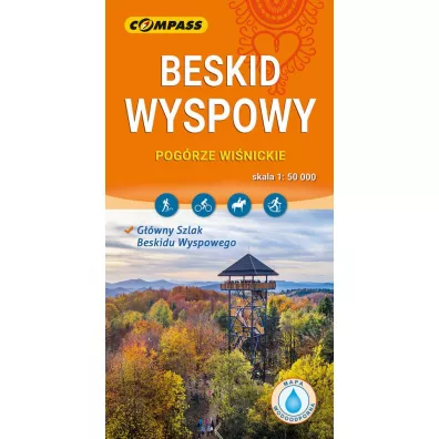 Beskid Wyspowy Pog�rze Wi�nickie mapa laminowana skala 1 : 50 000