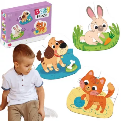 Puzzle 3w1 Zwierzaki Maksik