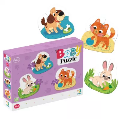 Puzzle 3w1 Zwierzaki Maksik