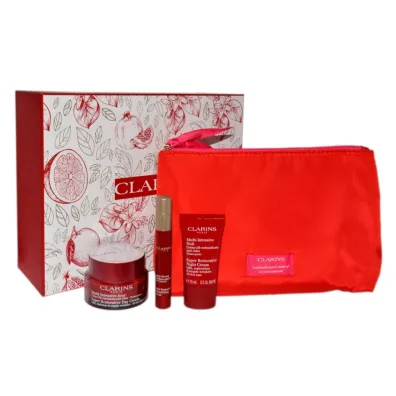 Clarins Zestaw Super Restorative Krem do twarzy na dzie� + Remodelling Serum + Krem do twarzy na noc 50 ml + 10 ml + 15 ml