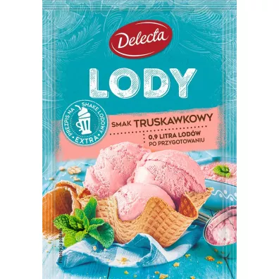Delecta Lody w proszku o smaku truskawkowym 57 g