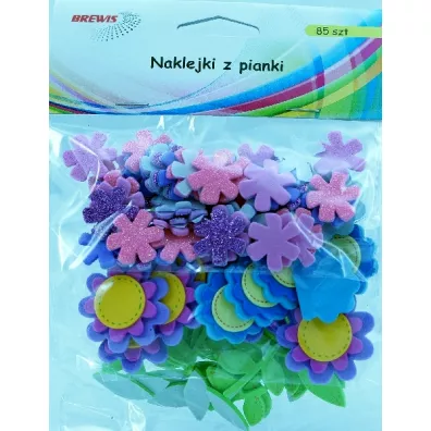 Brewis Naklejki z pianki kwiatki 85 szt.