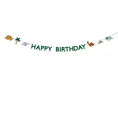 PartyDeco Baner Happy Birthday Dino 3m